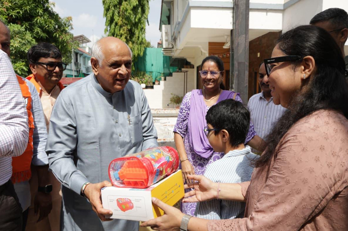 Gujarat CM participates in 'Let kids play, let kids bloom' campaign in Ahmedabad