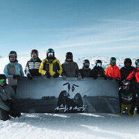 UAE flag, portrait of Zayed and Rashid unfurled atop Alps as part of Eid Al Etihad celebrations