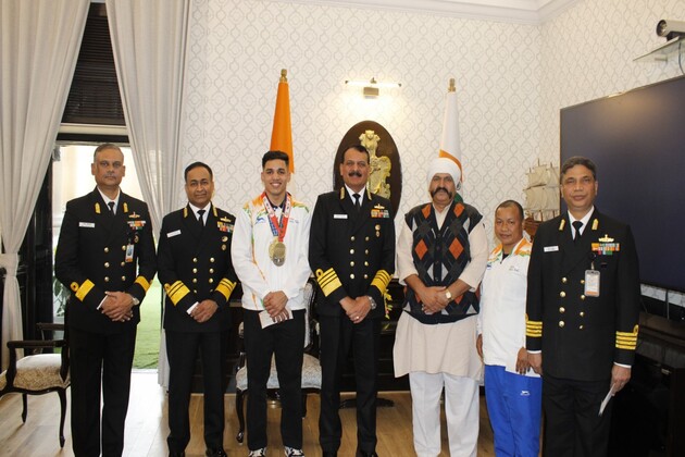 Indian Navy felicitates Hitesh Gulia, his coach Suranjoy Singh for World Boxing Cup glory