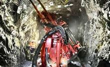  Longhole rig drilling stope production holes at Avebury.