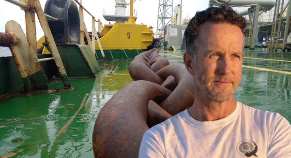 Woodside is seeking approval to leave hundreds of tonnes of offshore anchors and chains on the seabed, prompting criticism over greener alternatives. Pictured: Australian Marine Conservation Society CEO Paul Gamblin. Image illustrative only and not a Woodside operation.