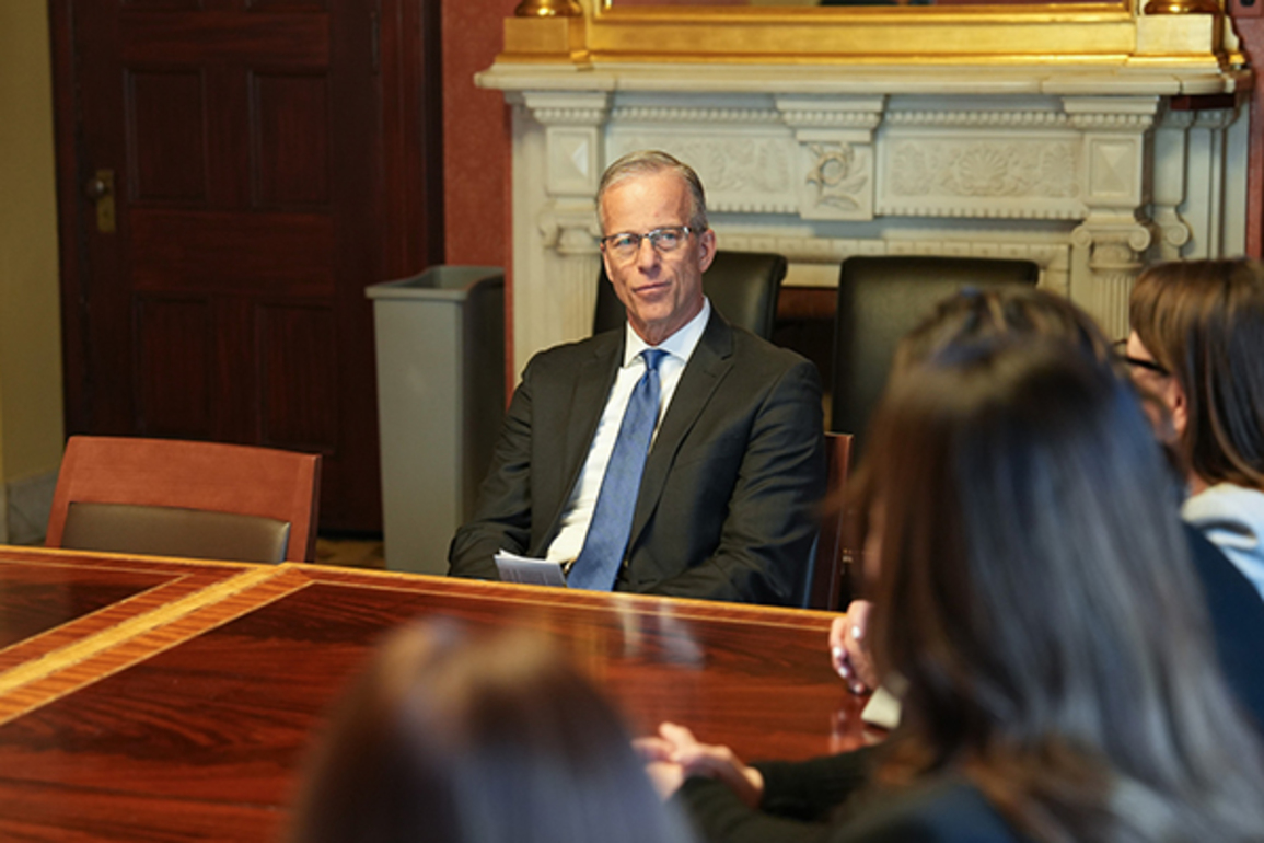 "I don't think that has a future": Senate leader Thune on Bill to curb Trump's tariff power