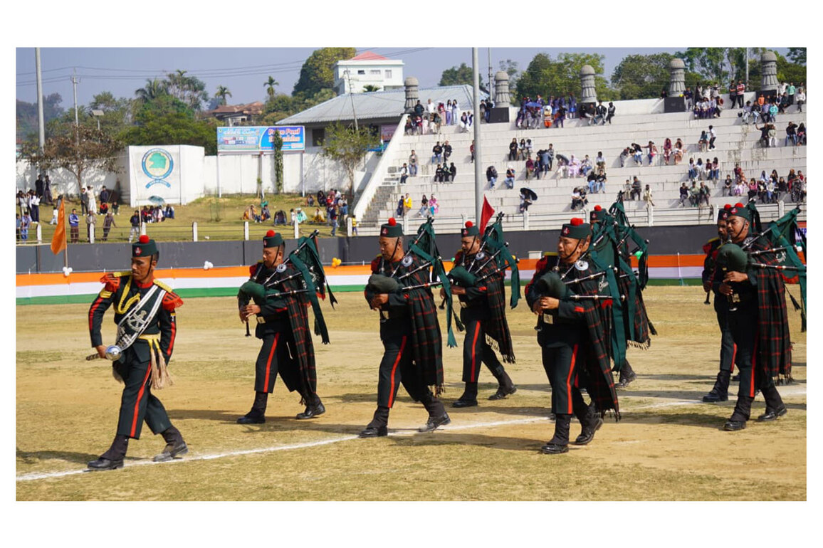 Assam Rifles pipe band enthrals crowd at Haflong during Republic Day parade