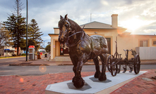 Bonney the Clydesdale sculpture in Cleve, SA, a nod to the regions agricultural history.