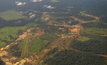 Vista aérea do projeto de ouro Juruena, no Mato Grosso