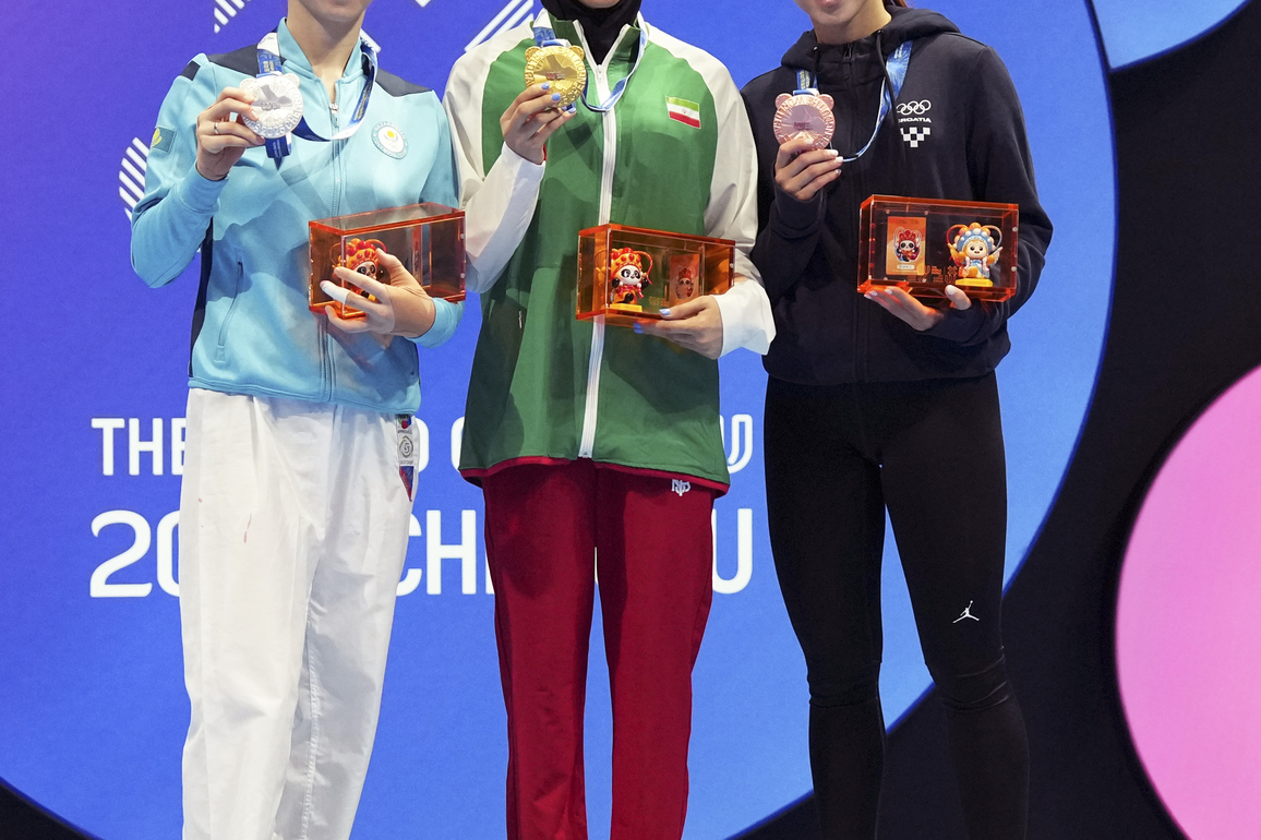 (SP)CHINA-CHENGDU-THE WORLD GAMES 2025-KARATE-WOMEN-KUMITE -50KG-CEREMONY(CN)