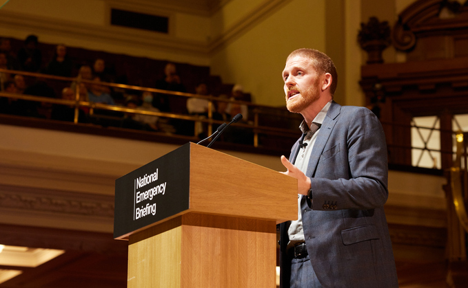 Paul Behrens speaking at the National Emergency Briefing on climate - Credit: National Emergency Briefing
