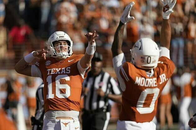 Arch Manning accounts for six scores as No. 17 Texas pastes Arkansas