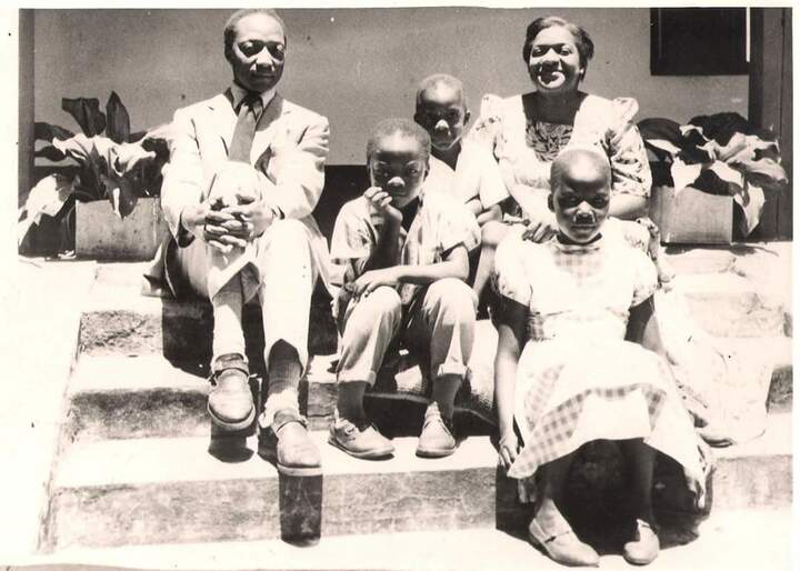 Prince Ronald Mutebi II with his brother Richard Walugembe and his sister Princess Dina Kaga with their parents Kabaka Edward Mutesa II and Namasole Sarah Nalule Kabejja.