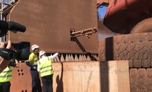 Stausholm and Cook check out the primary crusher. June 6 2025