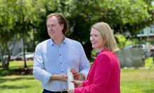 Core Lithium managing director Stephen Biggins and NT minister for mining and industry Nicole Manison in Darwin