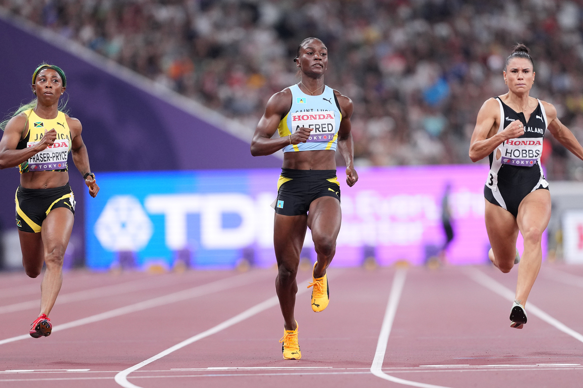 (SP)JAPAN-TOKYO-ATHLETICS-WORLD ATHLETICS CHAMPIONSHIPS-WOMEN'S 100M-SEMIFINAL