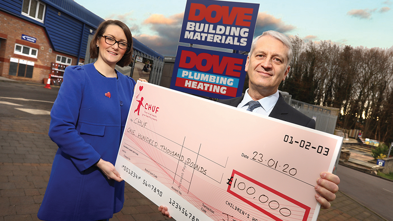  Charlotte Campbell, Fundraising Director of CHUF and Steve Robinson, MD of JT Dove.