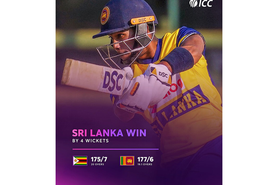 Nissanka's cameo guides Sri Lanka to 4 wicket win over Zimbabwe in 1st T20I