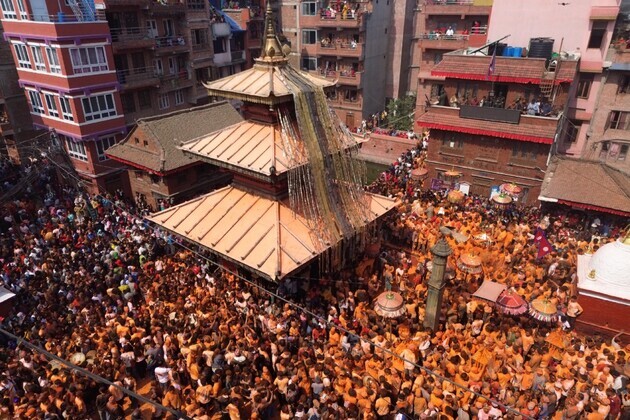 Nepal celebrates New Year with vibrant Sindoor Jatra; ancient Thimi town turns orange