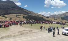 Protestors near Las Bambas in Peru. Image: Twitter