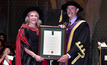 Elizabeth Gaines accepts an honorary doctorate of commerce from Curtin University