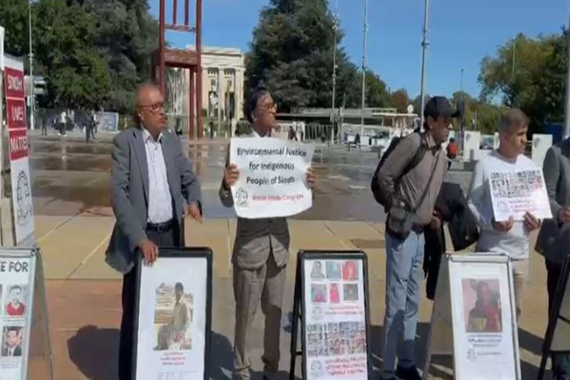 Sindhi activists protest in Geneva against human rights abuses in Pakistan