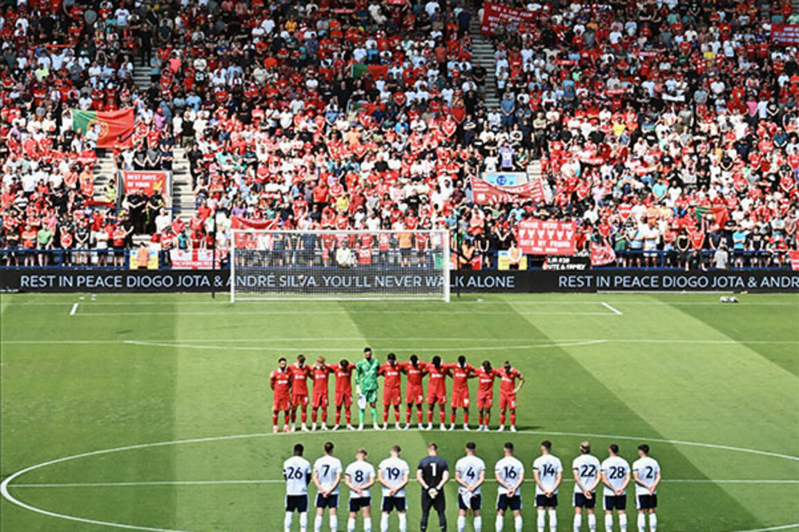 Tributes paid to Jota during Liverpool's first game after footballer's demise