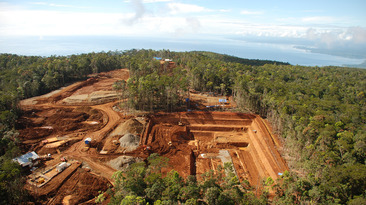 Test pit at Eramet's Weda bay nickel mine in Indonesia