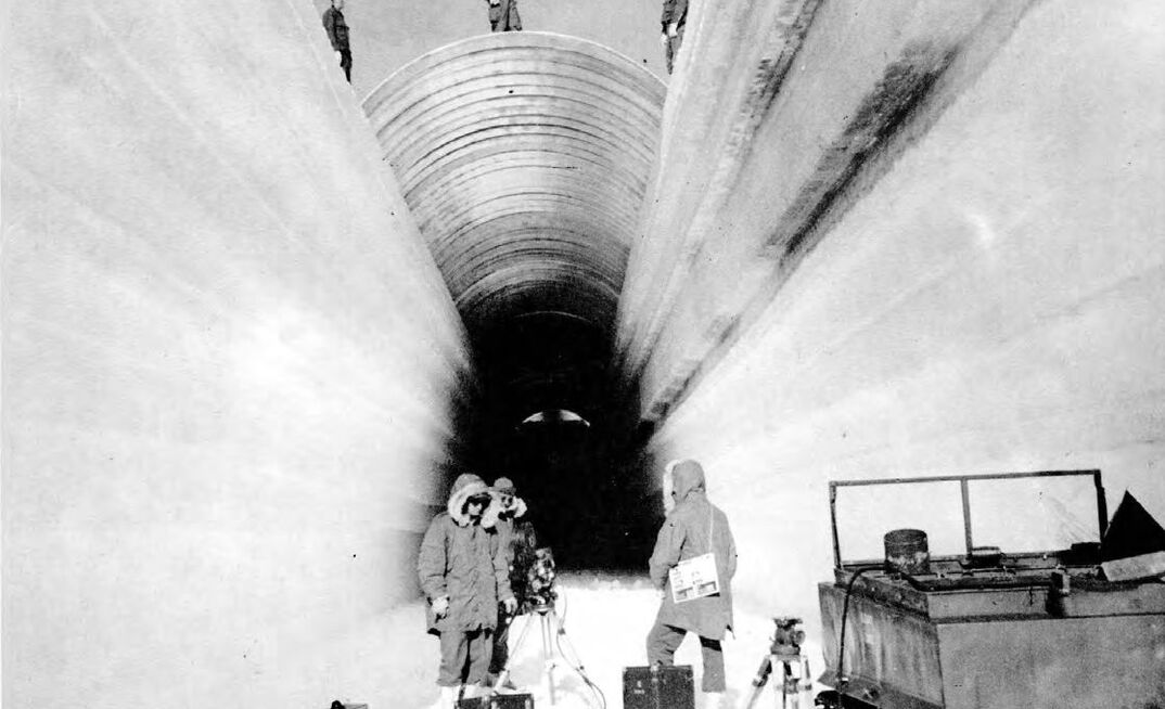 Trench construction at Camp Century, Greenland.