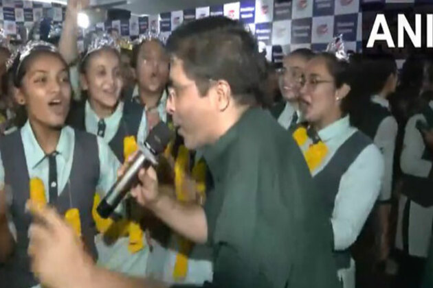 Students celebrate in Gujarat's Rajkot after declaration of class 10th results