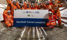 Miners from TBM Anne celebrate completing the Northolt Tunnel