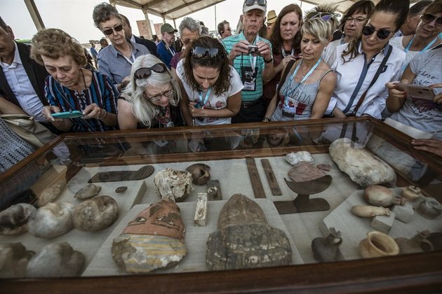 Egypt discovers 14 ancient sarcophagi at Saqqara archaeological dig