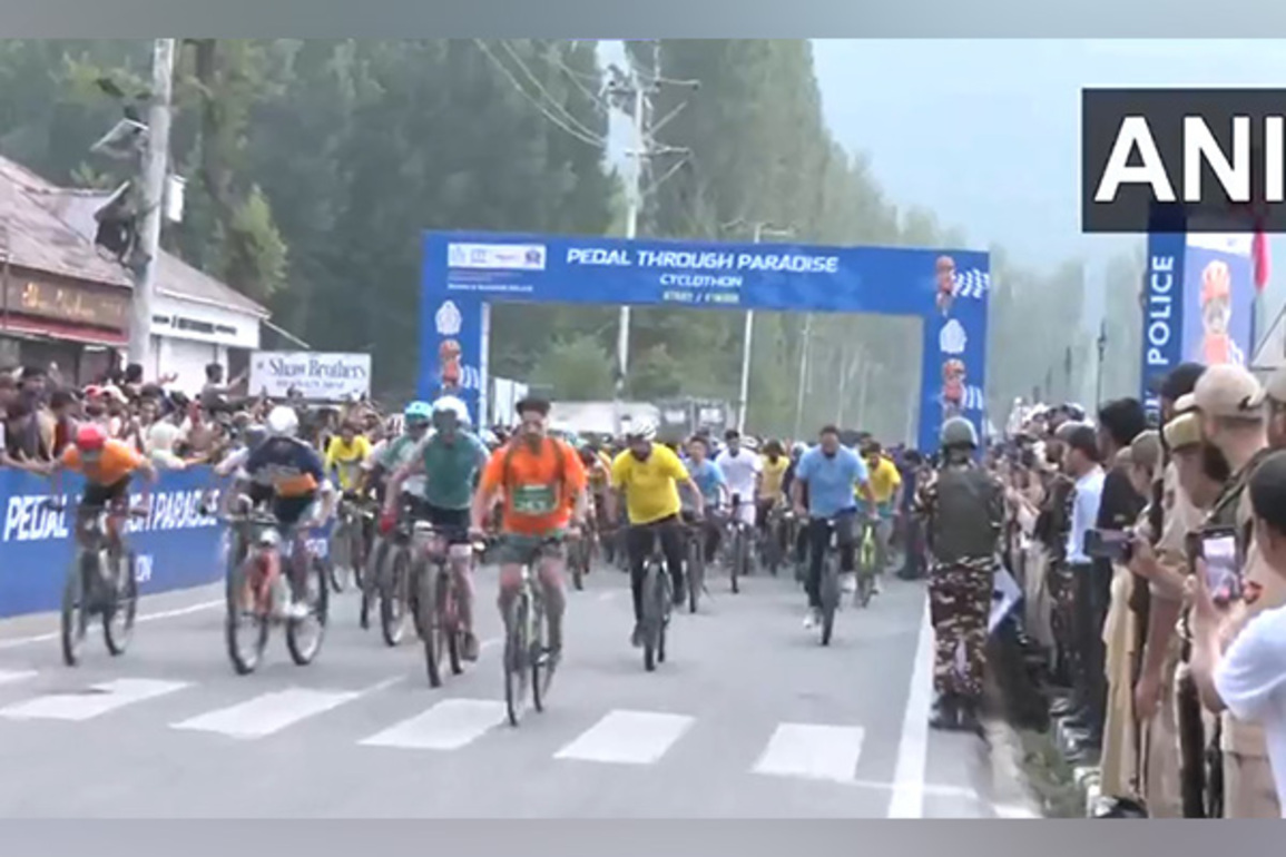 J-K: Hundreds participate in 'Pedal Through Paradise' cyclothon in Srinagar