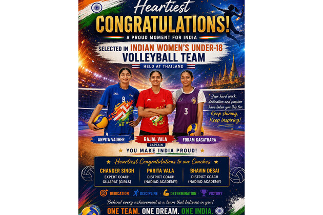 Gujarat's Rajal Vala to captain India's U-18 Women's Volleyball Team at Asian Championship in Thailand