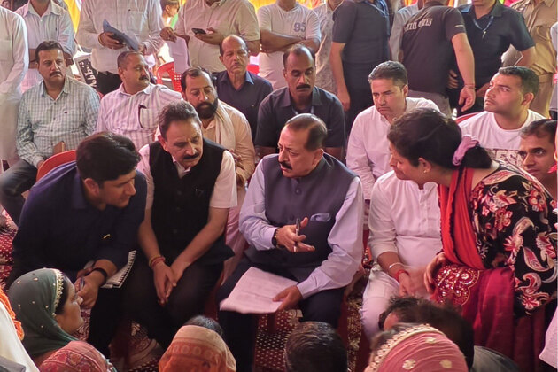 J-K: Union Minister Jitendra Singh listens to public grievances in Udhampur