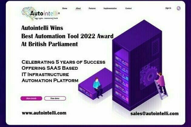 Autointelli, a company specialising in AIOps (Artificial Intelligence for IT Operations), Wins Award for Best Automation Tool 2022 at Britain`s Houses of Parliament, Westminster