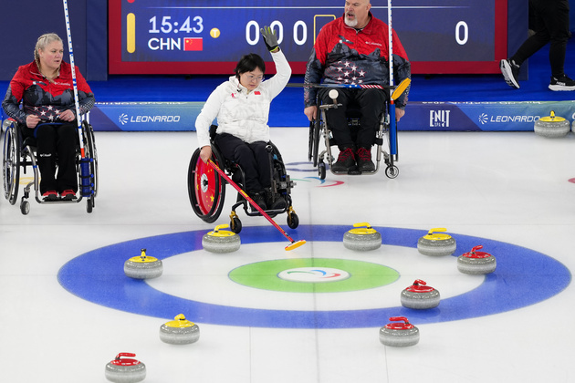 (SP)ITALY-CORTINA D'AMPEZZO-PARALYMPIC WINTER GAMES-WHEELCHAIR CURLING-MIXED DOUBLES-ROUND ROBIN-CHN VS USA