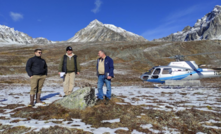  Nova CEO Christopher Gerteisen CEO (middle) showing Nebari's Clark Gillam (left) and geological consultant John Odden (right) the Korbel site