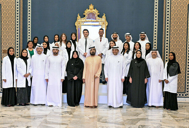 Mohammed bin Rashid meets with top graduates of MBRU's Class of 2024