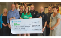 Kent Blaxill's customers raise funds for Macmillan Cancer Support
