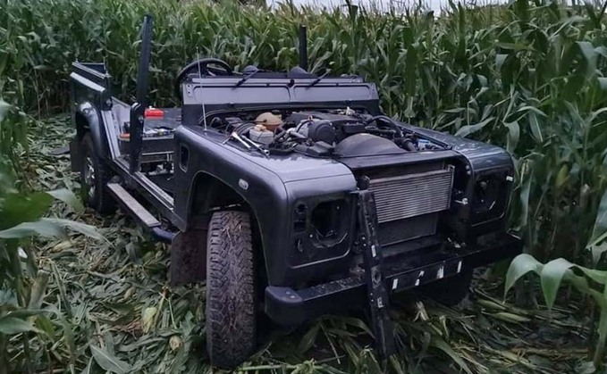 Police recover partially stripped Land Rover Defender from a maize field