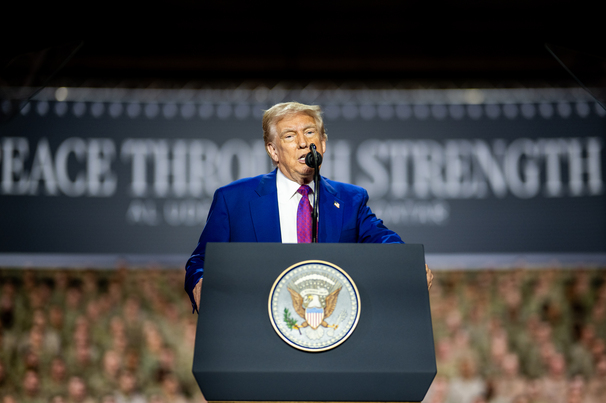 US president Donald Trump in Doha, Qatar in May 2025