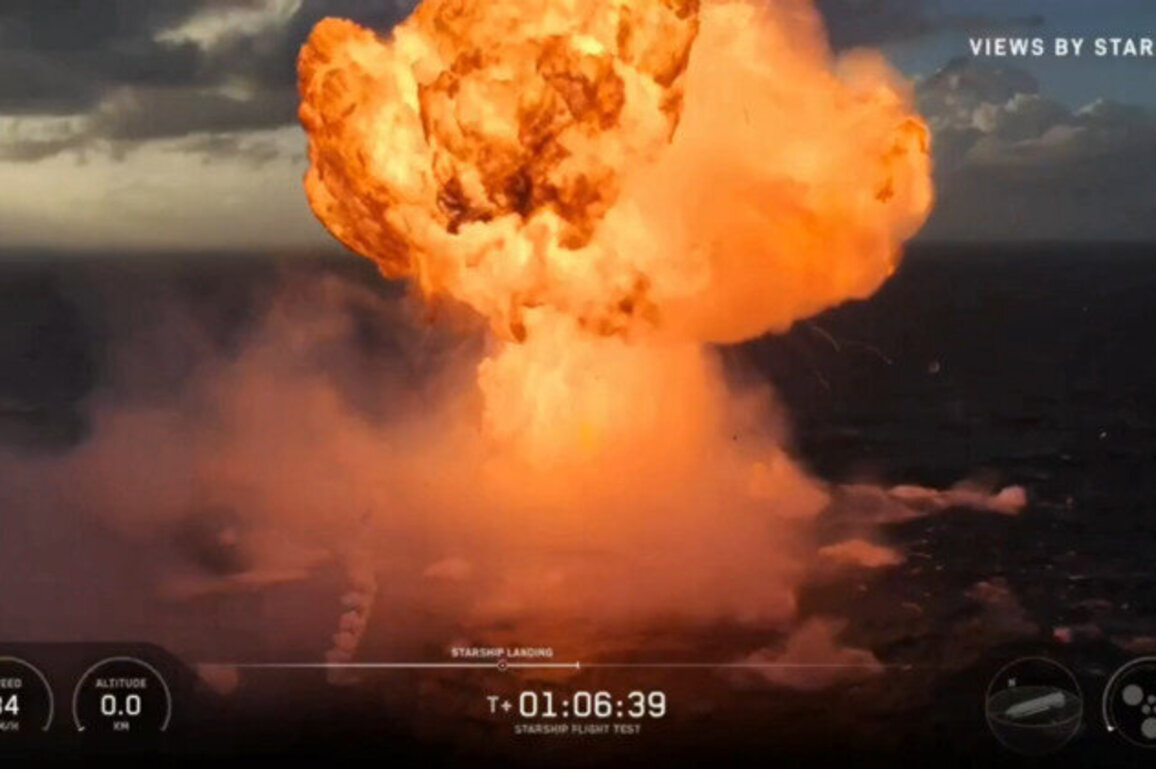 SpaceX Starship explode on splashdown as expected
