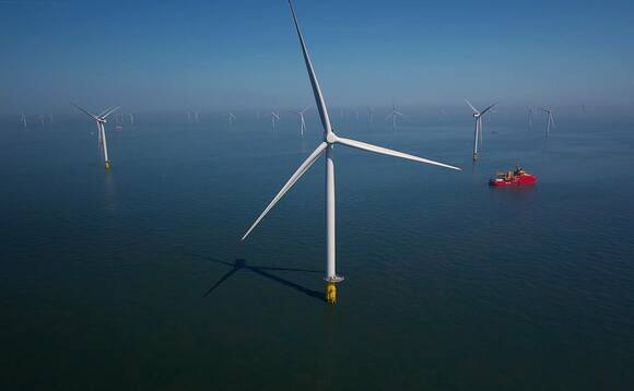 The Race Bank offshore wind farm off the coast of Norfolk | Credit: Ørsted