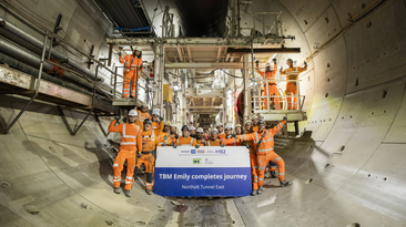 HS2’s tunnelling team celebrates TBM Emily completing its 3.4-mile journey under London