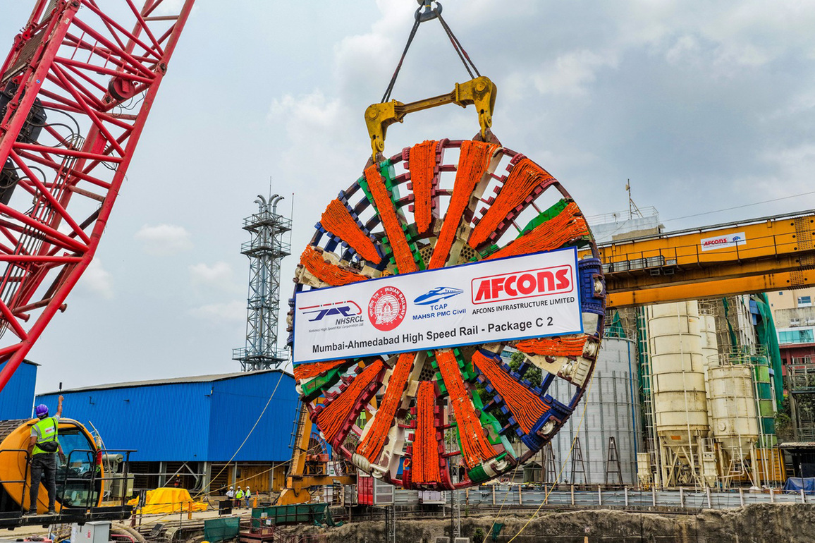 Mumbai-Ahmedabad Bullet Train Project: Second TBM Cutterhead installed at Ghansoli shaft