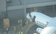 The aircraft was damaged but luckily no-one was injured in the incident at Perth Airport