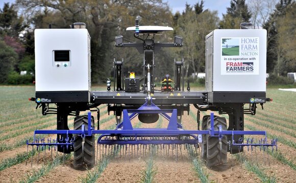 The UK's first Agrointelli Robbotti autonomous robotic tractor gets to work in Suffolk