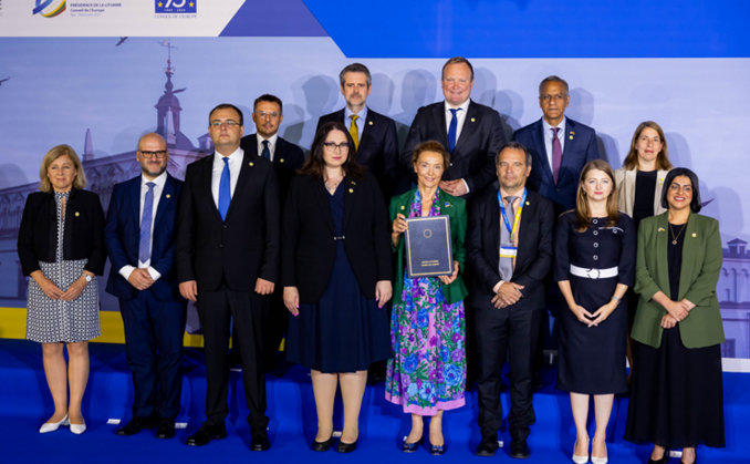 The agreement was signed at a conference for Council of Europe Ministers of Justice in Vilnius. Credit: Žygimantas Gedvila