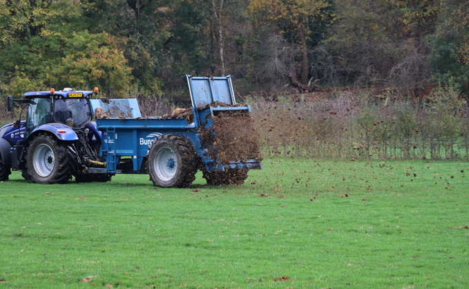 East Durham College Farm are using an 8-tonne Bunning speader with load cells to apply manures using application maps