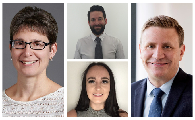 L-R: Isobel Carruthers, Danny Gaskell (top), Clementine Chapman (bottom) and James Lavender