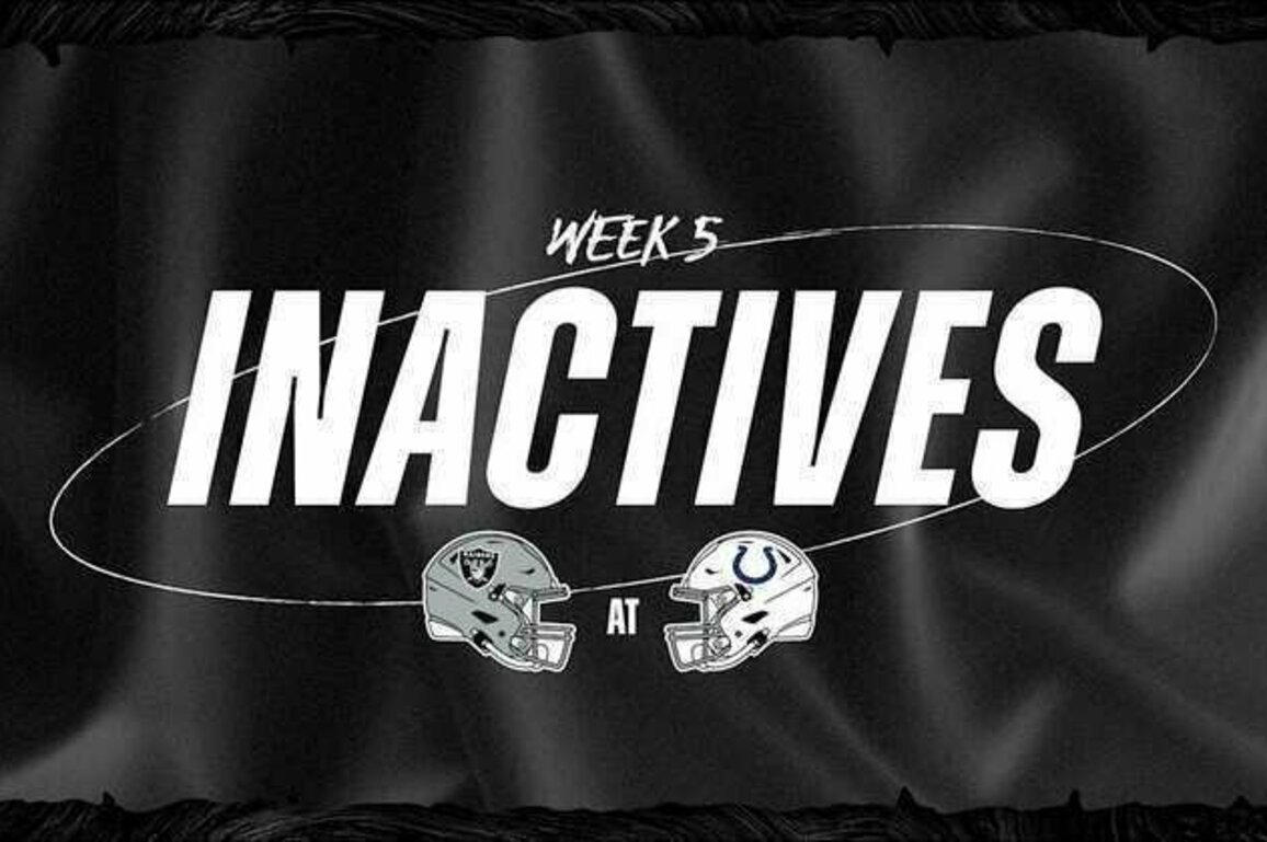 Las Vegas Raiders Week 5 Inactives vs. Indianapolis Colts