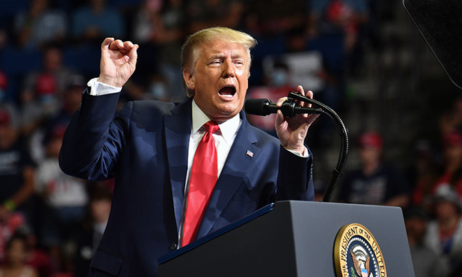 Trump holds fiery rally but crowd disappoints Trump holds fiery rally but crowd disappoints