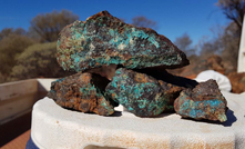  Copper-bearing ore from Mt Eelya.